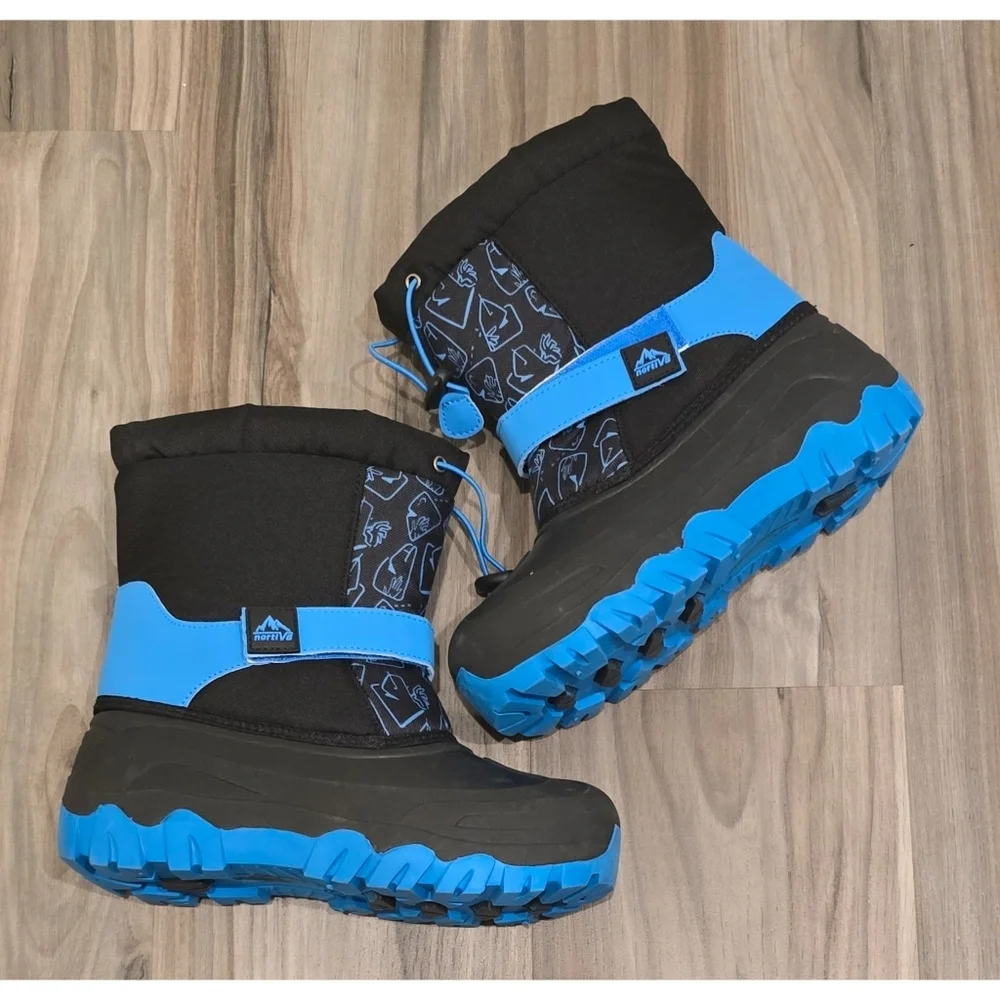 NORTIV 8 Kids Snow Boots Waterproof Cold Weather Hiking Outdoor Shoes Boys Sz 5